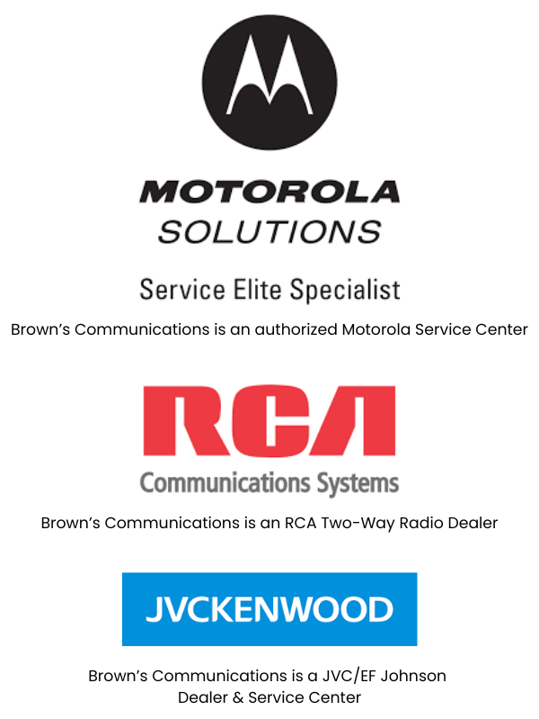 Motorola Solutions Service Elite Specialist, RCA Two-Way Radio Dealer, JVCKenwood Dealer and Service Center